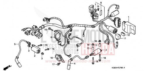 FAISCEAU DES FILS/ BOBINE D'ALLUMAGE VT125CX de 1999
